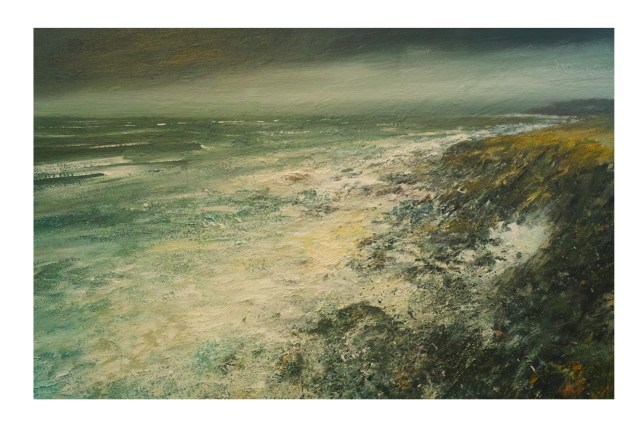 120x80cm Mixed Media on Canvas Evening Zennor Head £1960.m