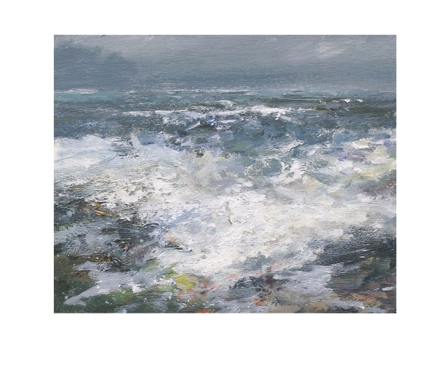 30x25cm Acrylic on Canvas Wave Study One £300