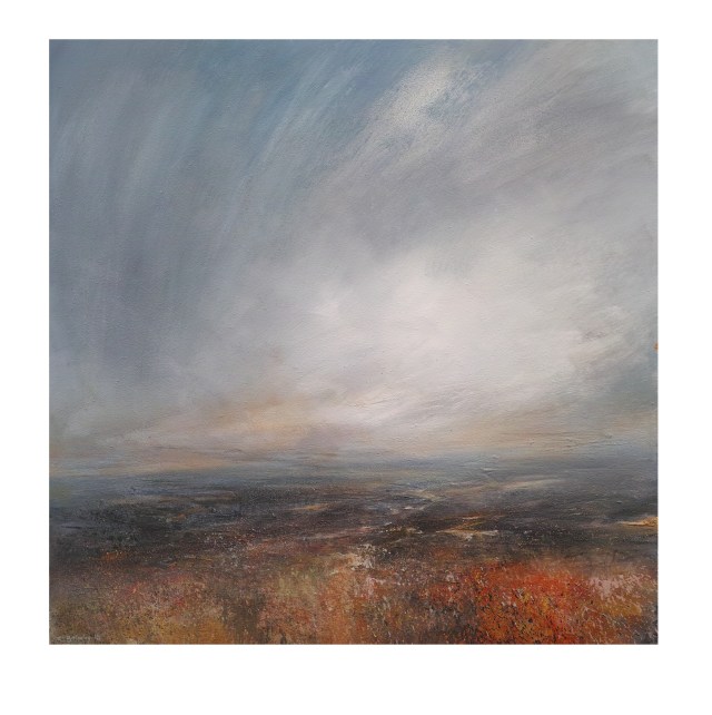 100cm x 100cm Clearing Clouds Burbage Moor Peak District Mixed Media on Canvas £1960.JPG